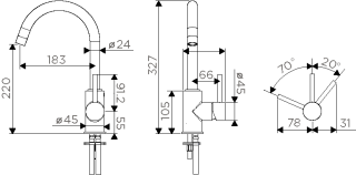 Смеситель для кухни Omoikiri Shinagawa-WH